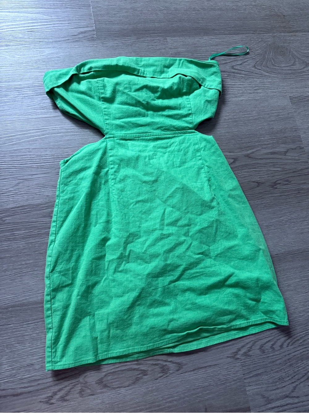 Strapless Green Cutout Summer Dress